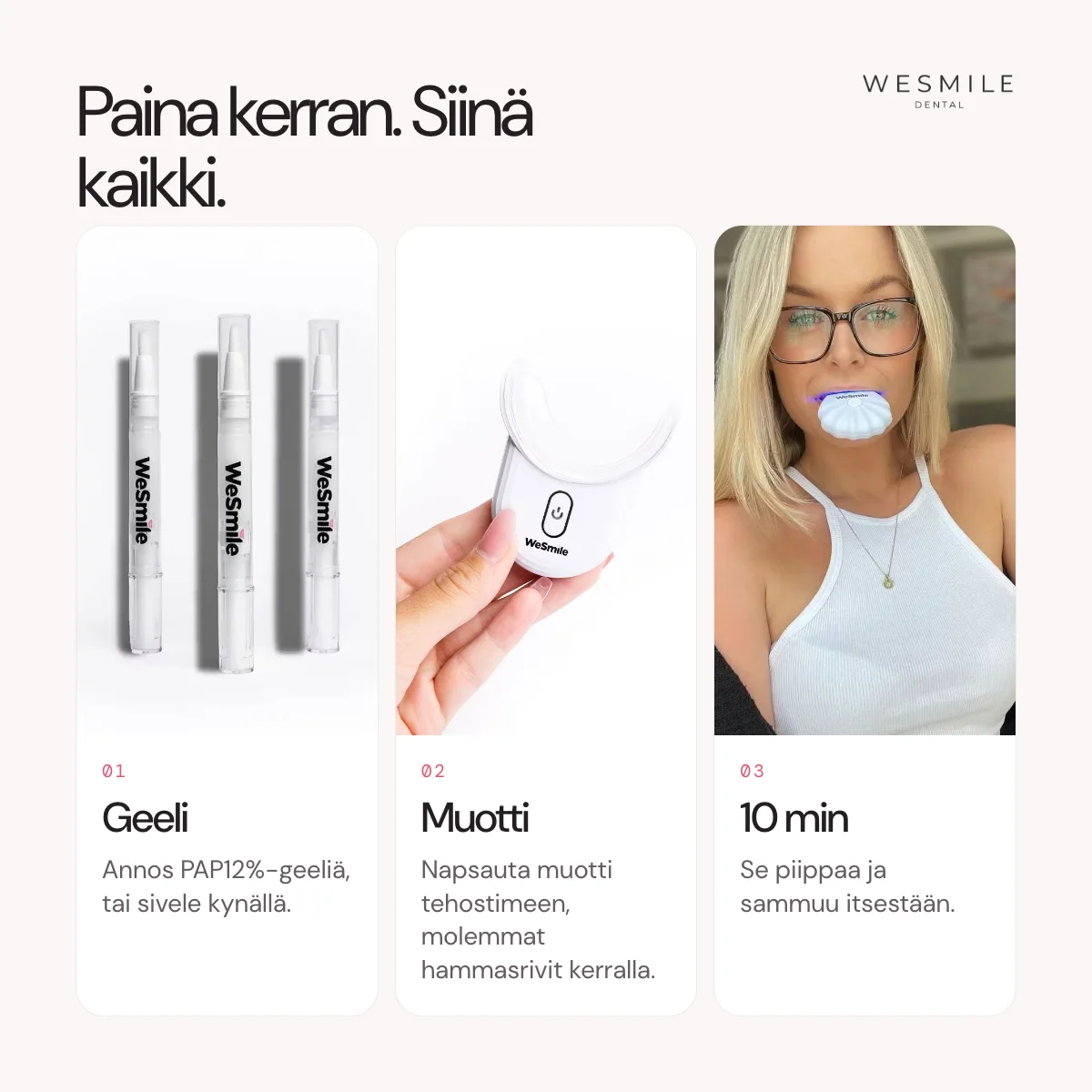 Yksi painallus: geeli, muotti, kymmenen minuuttia